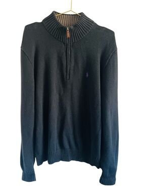 Polo by Ralph Lauren Blue and Gray Polo Knit Pullover Sweater